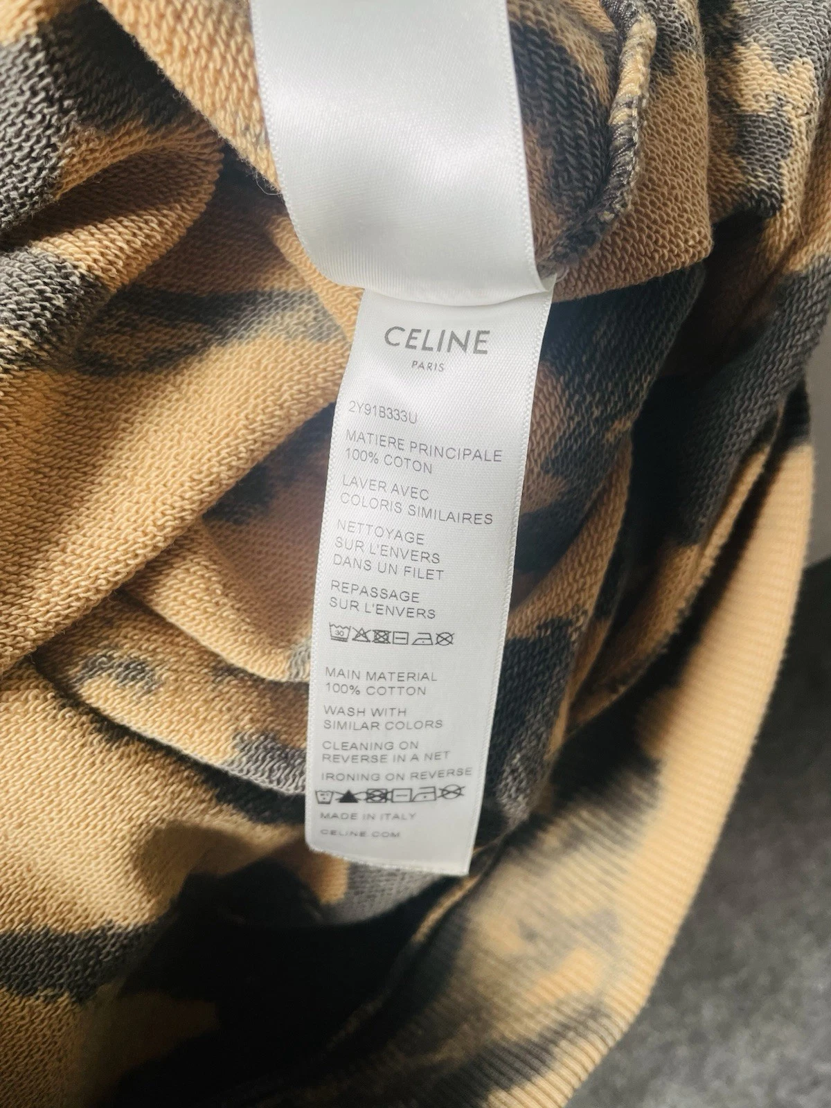 Felpa con cappuccio CELINE tinta unita larga XL usata