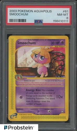 2003 Pokemon Aquapolis #61 Smoochum PSA 8 NM-MT