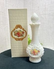 Avon Milk Glass Hobnail Bud Vase Roses Cologne Perfume Bottle Vintage Empty Box