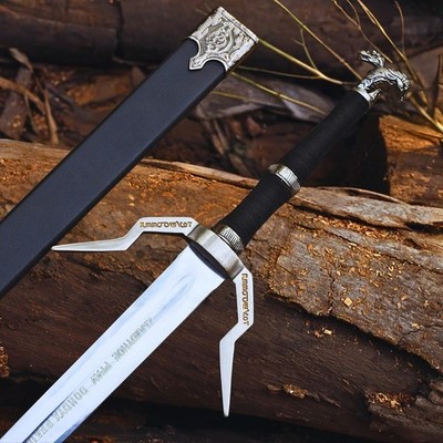 Handmade The Witcher Sword, Geralt of Rivia Medieval Viking Sword w/ Sheath Gift