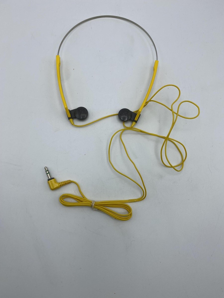 Sony Mdr-w15 Sports Yellow Dynamic Stereo Adjustable Headphones 1h
