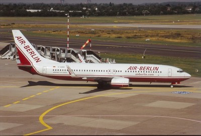Dia D-ABAQ Boeing 737-86J Air Berlin Flugzeug 35mm ungerahmt O180-5-3