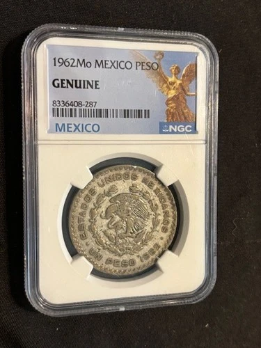 MEXICO 1962 Mo SILVER .100 PESO NGC GENUINE SLAB H57