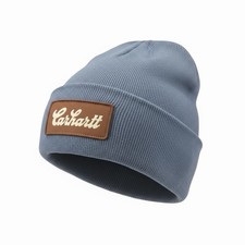 Image of Carhartt A18 OS Knit Cuffed Beanie Hat, Light Blue, New with Tags HD0