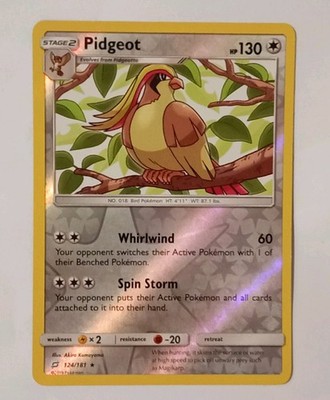 Pokemon Karte Pidgeot Reverse Holo Karte 124/181 Light Play 2019