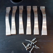 6 MANIGLIE ARMADIO - CROMO SPAZZOLATO - 18CMX2CM