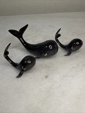 (3) Hagen Renaker Whale Mama And Babies Set Figurines Decor
