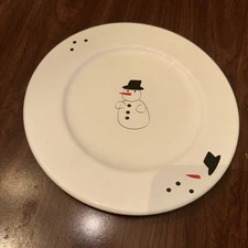 Happy X-Mas Snowman White Dinner Plate by ASA Design Made in Germany. (2 plates)