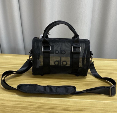 Alo Yoga Black Logo Crossbody Bag Adjustable/Detachable Strap Zip Closure Women