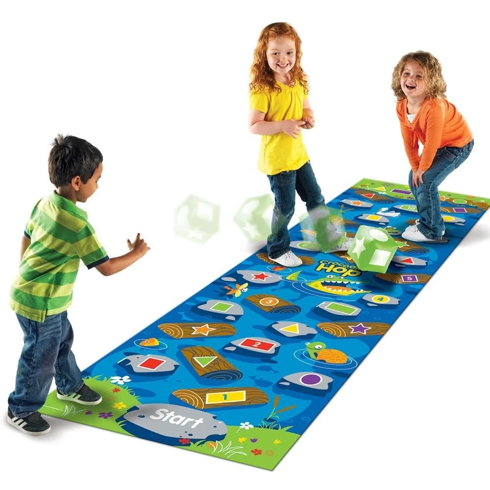 Giant Colorful Learning Floor Mat Set with Activity Guide and Inflatable Cubes