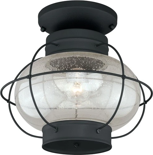 Vaxcel Lighting T0144 Chatham 1 Light Semi-Flush Mount Outdoor - Black - Picture 1 of 12