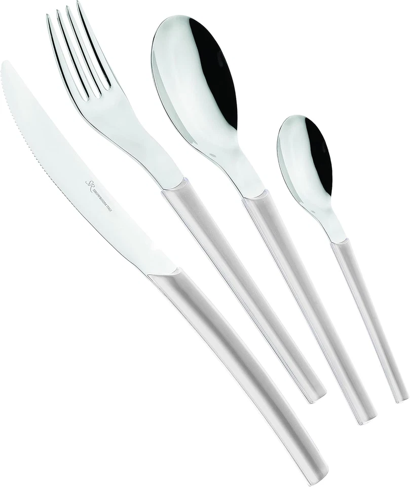 Loto Bianco 19 - Set Di Posate Da Tavola in Acciaio Inox 18/10, per 6 Persone, 2 - Immagine 2 di 4