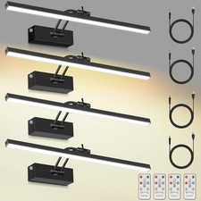 4 Pack Rechargeable Picture Light, 5200mAh Black Battery Operated Picture Lig...
