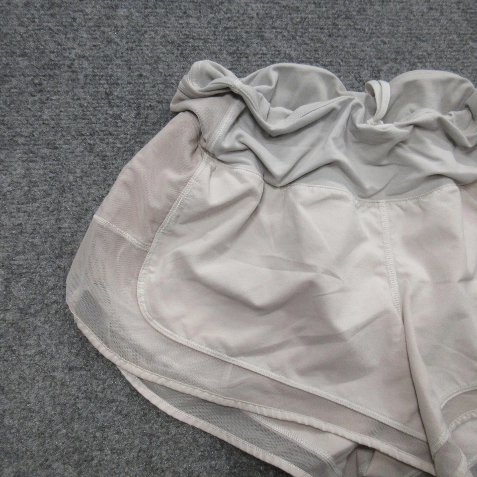 Pantalones Cortos Lululemon Mujer 8 Gris Rosa Claro Correr Velocidad Activa Malla Bolsillos Gimnasio Foto 3 de 4