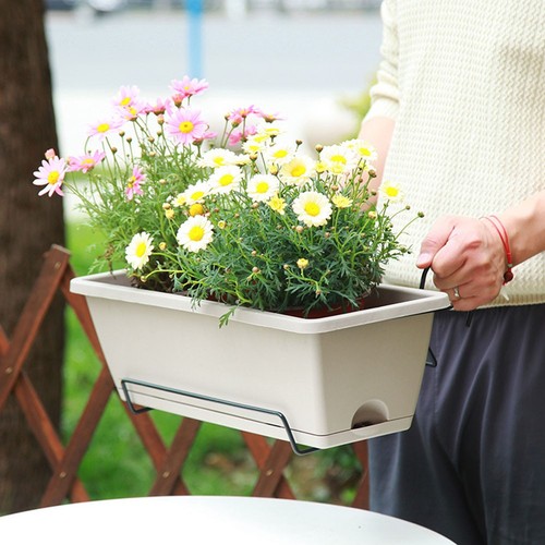 4PCS Rectangular Plastic Window Boxes for Flower and Vegetable Planting - Picture 23 of 50