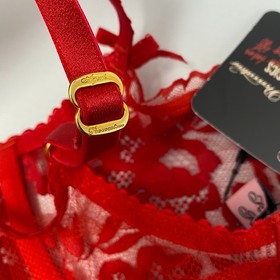 Agent Provocateur Denver Red Lace 34C/3 Set NWT