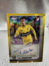 2025 MLS Topps Chrome Taha Habroune RC Gold Refractor Auto /50 Columbus Crew