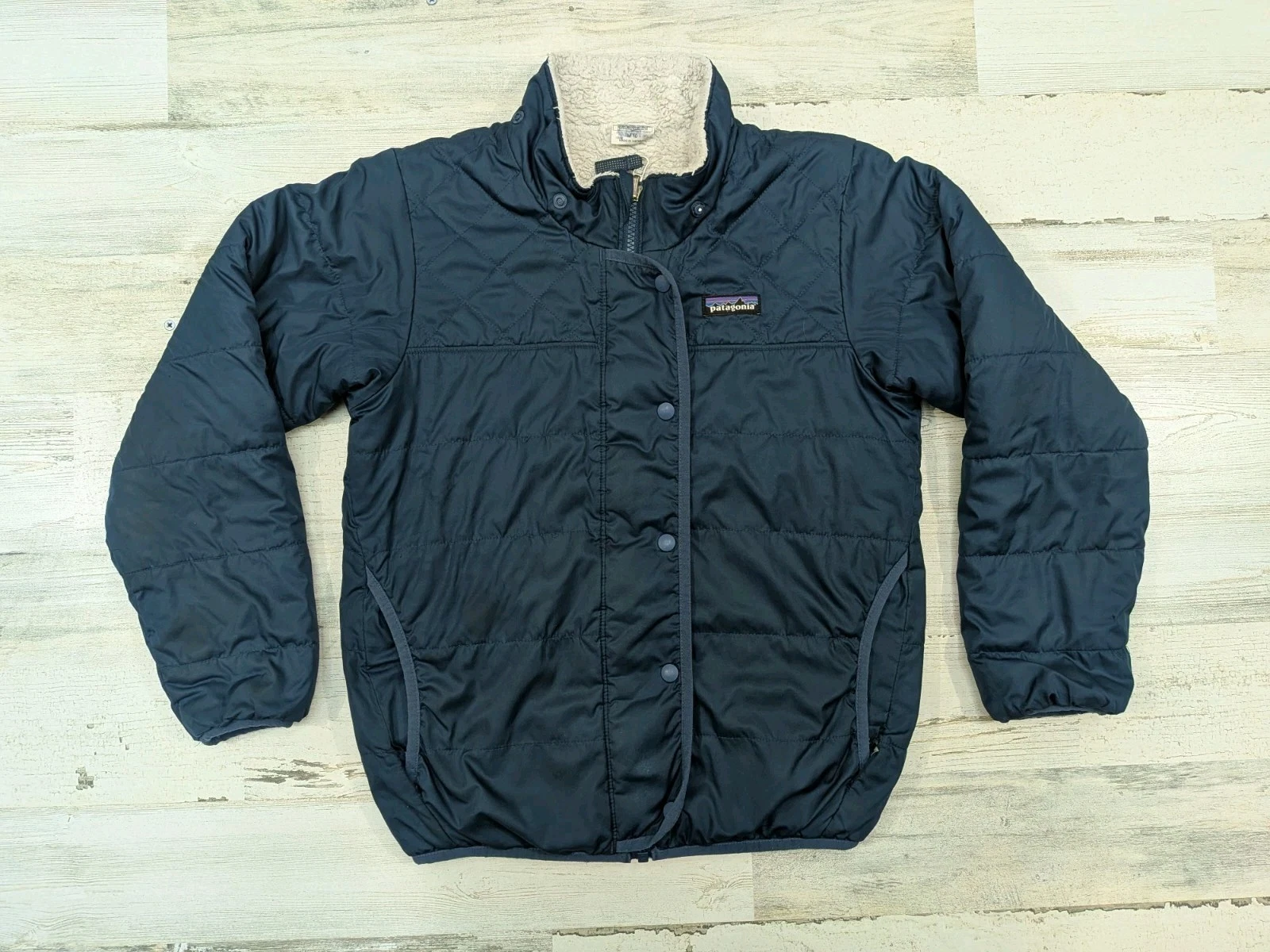 Patagonia Jacket Girls Boys 10 Medium Dream Song Navy Quilt Puffer