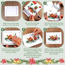 24 Sheets Christmas Rub on Transfers for Crafts and Furniture Rub on Transfer...