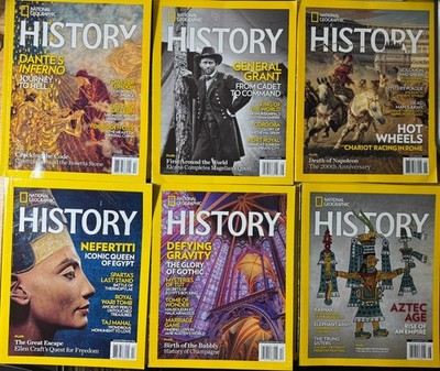 National Geographic HISTORY Magazine Lot of 12   Ancient Rome, Vikings, Inca
