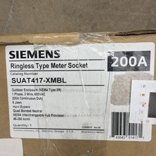 Siemens SUAT417-XMBL 200A Ringless Meter Socket NEMA 3R, 1PH, 3W 5 Jaws Horn