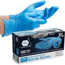 MED PRIDE 5 Mil Nitrile Exam Gloves Blue Disposable Powder  Latex-Free 200ct