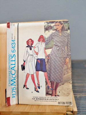 McCalls 5434 Miss Dress Top Skirt Size 18 Bust 40 Pattern UNCUT
