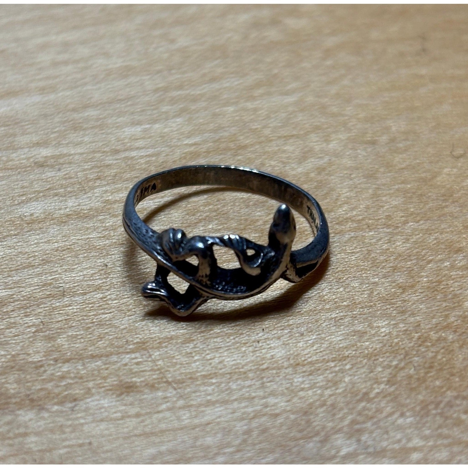 1990s Sterling Silver Lizard Ring - image 2