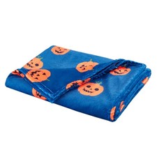 Catherine Lansfield Halloween Pumpkins Reversible Duvet Cover Bedding Set Navy