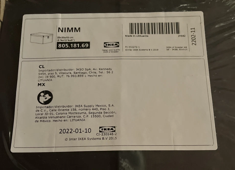 Lot of 3 IKEA NIMM Storage box with lid, black, NEW SEALED - Image 2 of 3