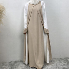 Abaya chic beige & blanc – collection Ramadan / Aïd
