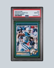 2025 PANINI SCORE ROOKIE GREEN OMARION HAMPTON 37 [RC] PSA 10