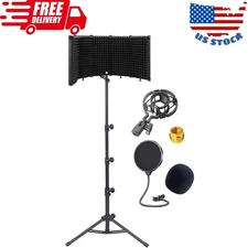 Microphone Isolation Shield - Tripod Stand 2 ft 6" to 5 ft 10" Height Adjustable