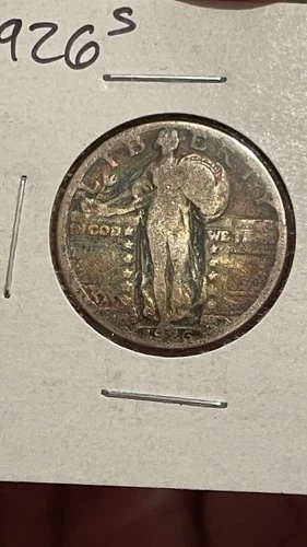 1926-S Standing Liberty Quarter 25c with some Nice Rainbow Toning 🌈90% Silver