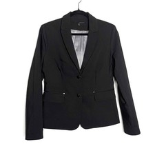 Harve Bernard Women's 2 Button Notched Lapel Long Sleeve Black Blazer SIze 8