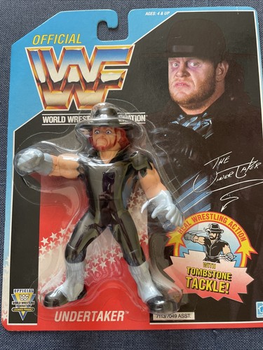 1991 WWF Hasbro The Undertaker Blue Card MOC Seale...