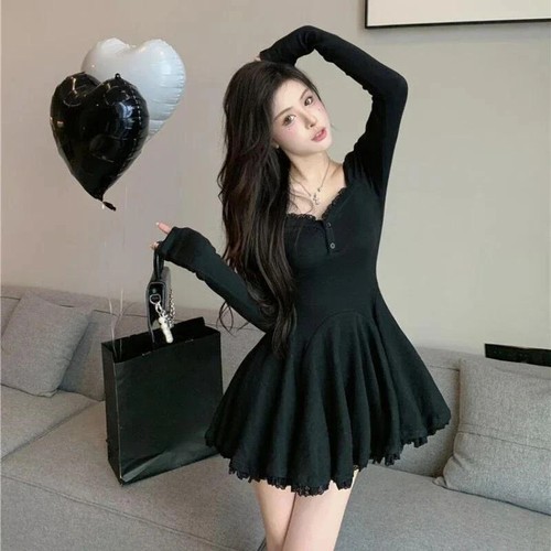 Lolita Kawaii Dress Womens Japanese Lace Sweet Sweater Dresses Party Girls Skirt - Picture 8 of 26