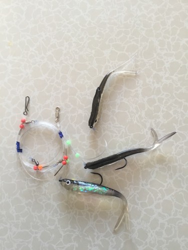 COD AND POLLOCK READY MADE RIGS 3/0 hooks high flash Sandeels beads swivels 🇬🇧 - Picture 5 of 9