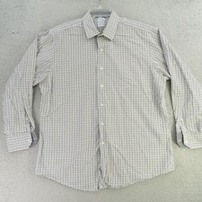 Brooks Brothers Shirt Mens XL 17 Gray Black Long Sleeve Button Up 1818 34