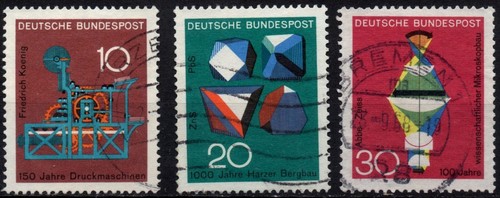 WEST GERMANY 1968 - Used Series 10/20/30 Pfg Scientific Anniversaries #DR4