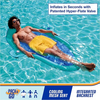 SwimWays Spring Float Premium Suncatcher Pool Lounger for Swimming Pool ages 15+