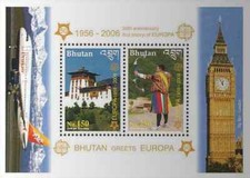 Timbres 50 ans de timbres Europa Bhoutan BF448 ** année 2006 lot 12246