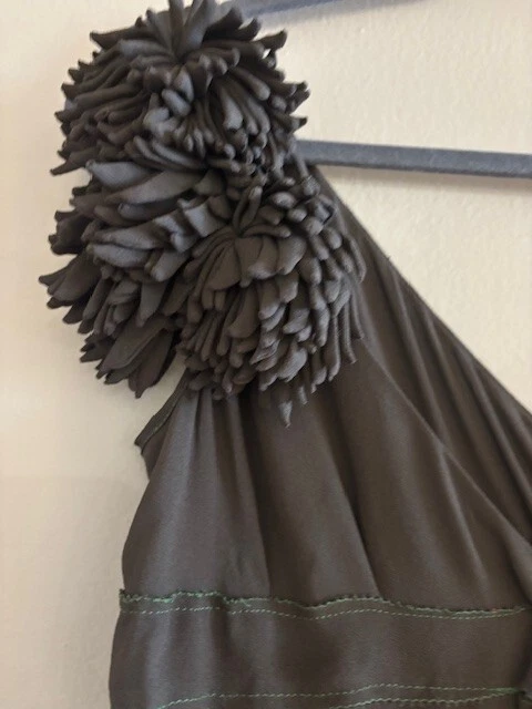 DKNY Mujer Seda Sin Mangas Midi Espalda Abierta Vestido con Apliques Flores EE. UU. Talla 4 Foto 2 de 4