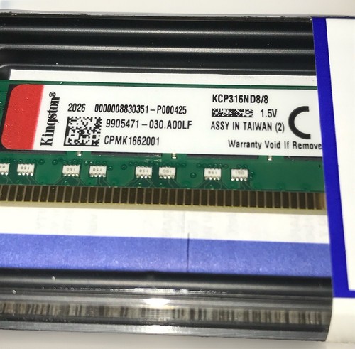 NEW Factory Sealed KINGSTON KCP316ND8/8 8GB DDR3 PC3 12800 Desktop Memory - Picture 3 of 6