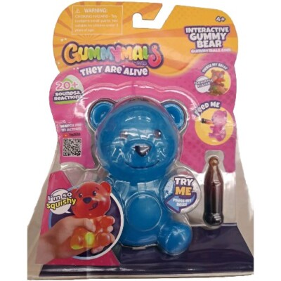 Gummymals BLUE Interactive Super Squishy Gummy Bear Jiggly Pets Eolo NEW