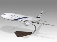 Boeing 777-200ER El Al Desk Wood Airplane New Model Large Scale 1/144
