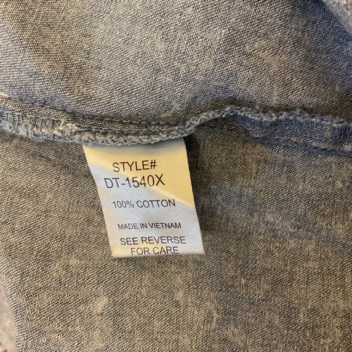 Zenana Blu Denim Chambray Tunica Top Camicia Lunga Blusa Invecchiato Donna 1X - Foto 8 di 9
