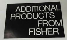 Vintage Additional Products From Fisher Brochure Pamphlet Booklet