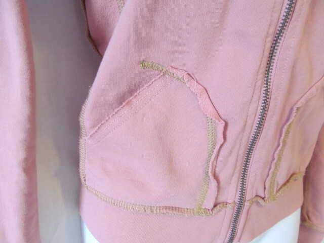 New Twisted Heart Rosy Pink Beaded Floral Embroidery Hooded