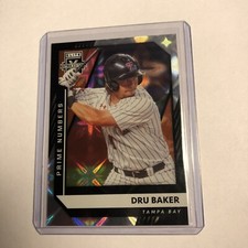 Dru Baker 2021 Panini Elite Extra Edition Prime Numbers B #15/71 Prospect RC